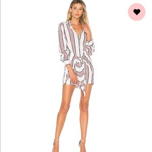 L’academie stripped button up tie dress